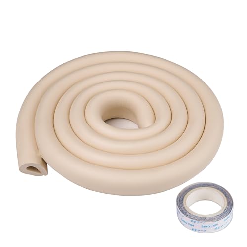 U Shape Edge Protectors For Glass Coffee Table,Foam Baby Proofing Safety Bumper Guard Strip,Corner Protectors For Kids,Extra Thick,Suitable For Furniture Fireplace,6.5 Ft/2m (Round(U-Type Beige))