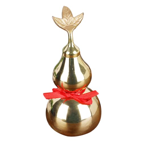 Gourde chinoise en laiton antique, statue feng shui de richesse