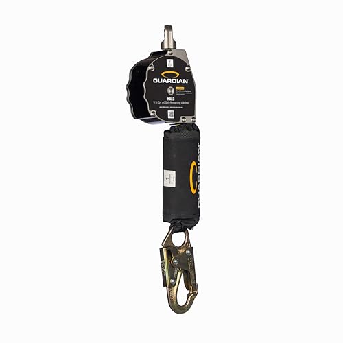 Image of Guardian 10900 Halo Web Personal Self Retracting Lifeline (SRL) | 11 ft | Carabiner Included | Swivel Top | Steel Snap Hook | Class 1 | ANSI and OSHA Compliant