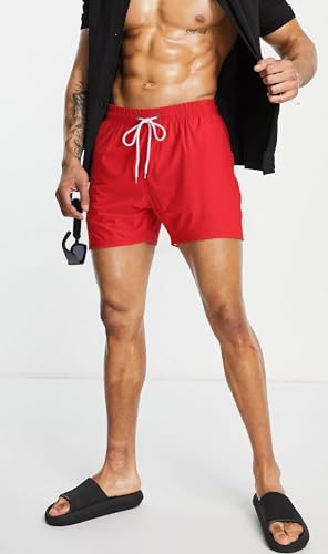 Mens Swim Trunks 5" with Mesh Lining Quick Dry Beach Shorts for Swimming Men Bathing Suit3