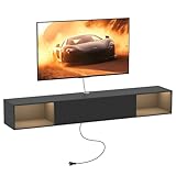 Katrawu 55' Floating TV Stand with LED Light, Floating...