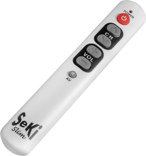 Télécommande SeKi blanche à gros boutons pour simplifier la TV en famille