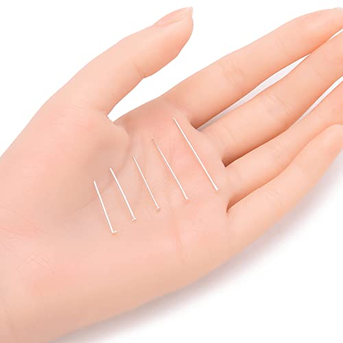 100Pcs 35Mm Flat Head Pins (Wire 0.7Mm/0.028 Inch/21 Gauge) Sterling Silver Plated Brass For Jewelry Beading Craft Making Cf65-35 #TOP2