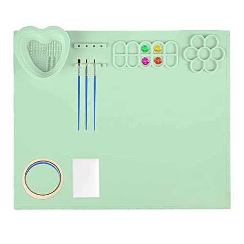 Atozs 1 Pcs 20 X 16 Inch Silicone Painting Mat For Resin Casting With Cup For Draw Green #TOP3