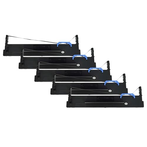 vhbw 5X Farbband Schriftband kompatibel mit Tally 1140, 1330 Series, 1145, 28.822.0252, 28.822.0258 Nadeldrucker, Bondrucker - Schwarz