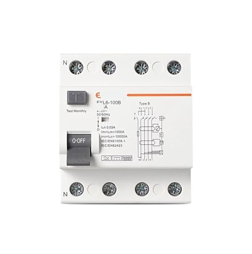 Disjoncteur différentiel Type B 4P 100A 30mA pour courant de fuite rail DIN 220V