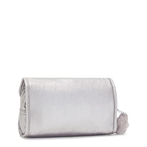 Kipling Womens Women's Daisee Pouch, Medium Bag, Zip Compartment, Nylon Travel Pouch, Smooth Silver Metallic, 8 L x 4.25 H 4 D US by Kipling - Image 2