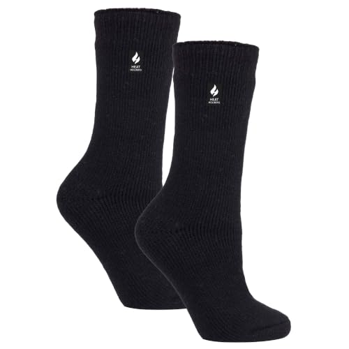 Heat Holders 2 Pack Ladies Thermal Socks Warm Winter Socks for Womens | Ladies Original Socks (4-8 Black)