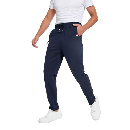 FGFD&OU Jogginghose Herren Sporthose Lang Baumwolle Freizeithose Trainingshose Männer Fitness Joggers Sport Hosen Sweatpants Laufhose Yogahose Sweathose (Marineblau, L)
