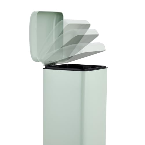 Caneca de basura rectangular de 8 galones en acero inoxidable verde miniatura 2