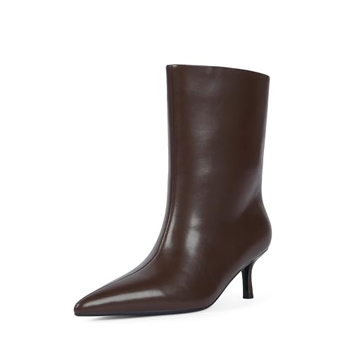 Modatope Ankle Boots for Women Pointed Toe Kitten Heel Fall Boots for Women Short Dress Party Casual Booties