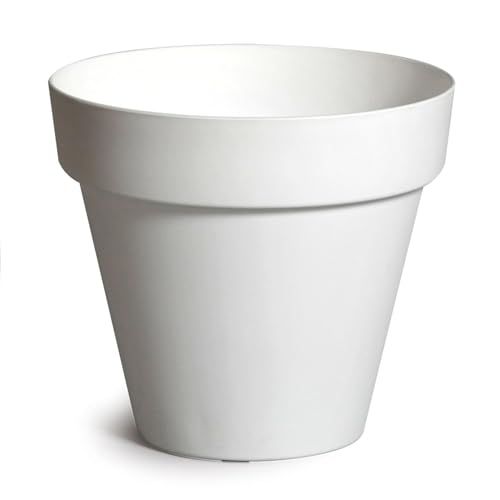 colourliving Pflanzkübel Blumentopf Rio | Pflanzkübel Robuster Übertopf oder Wand Blumentopf |aus Kunststoff, (Weiß, 20x17cm Stand)