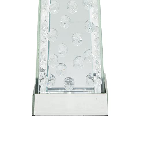Deco 79 Glass Candle Holder, 4" X 4" X 14", Silver #TOP4