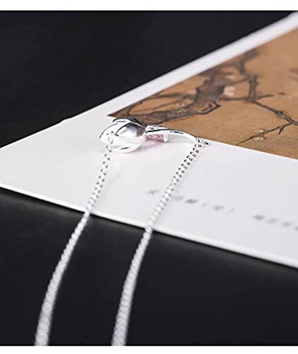 Collier fleur de magnolia argent rétro résistant à l'eau pour le quotidien