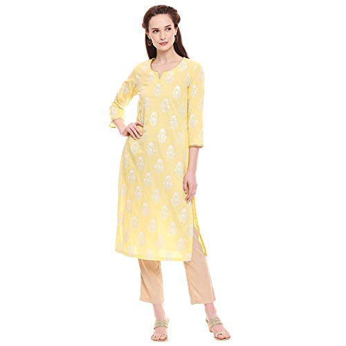 Image of BIBA Women Cotton Straight Printed Kurta