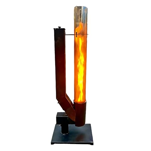 Torcia per fuoco a pellet da esterno, stufa a pellet da 55 pollici con base in acciaio antiribaltamento, per campeggio, feste attorno al falò, cene all'aperto, patio e cortile