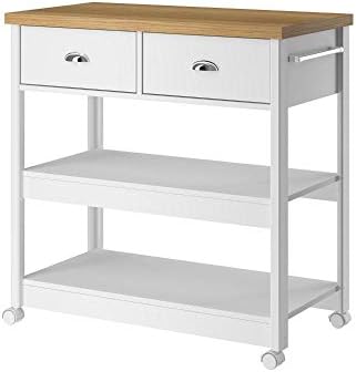 Aparador Carrinho Chá Ditália 2 Gavetas Branco Ba-135