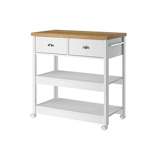 Aparador Carrinho Chá Ditália 2 Gavetas Branco Ba-135