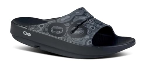 Image of OOFOS OOahh Recovery Slide - Women’s and Men’s (Black Water Camo, US Footwear Size System, Adult, Women, Numeric, Medium, 13)
