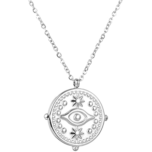 Jude Jewelers Stainless Steel Evil Eye of God Wedding Party Biker Statement Promise Pendant Necklace