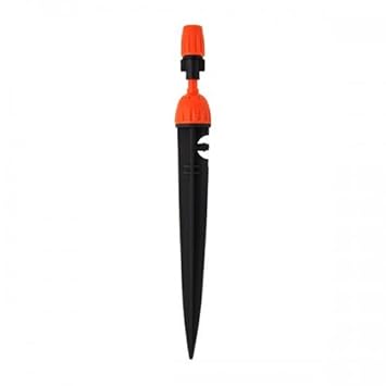 Greenage Dripper Emitter Cum Upward Sprayer on 22 cm Support Stake Imported-Orange Color -5 Pcs
