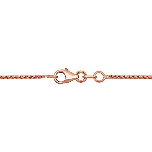 14K Real Yellow Or White Or Rose/Pink Gold 1.1Mm Shiny Diamond-Cut Round Wheat Chain Necklace For Pendants And Charms With Lobster-Claw Clasp (16" 18" 20" 24" Or 30 Inch) #TOP1