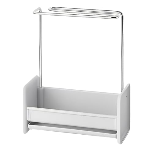 STAHAD Soporte para Esponja de Fregadero Ligero y Moderno para Mantener la Cocina Organizada y Escurridor de Paños de Cocina Bandeja Extraíble de PP y Acero Inoxidable