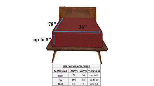 Image of Trance Cotton Feel Terry Ultra Soft Waterproof Mattress Protector | Breathable - Hypoallergenic Mattresses Cover (78x36 inch | 6.5x3 feet, Maroon - Pack of 1)