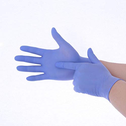 Preisvergleich Produktbild SHOUPI 100 Stück Einweg-Nitrilhandschuhe Pulverfreie wasserdichte, haltbare medizinische Schutzhandschuhe Doctor Special Home Kitchen Special, Lila, M.