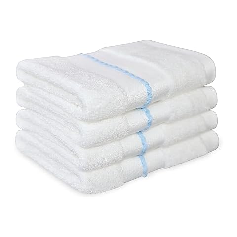SERISIMPLE Premium Viscose Bamboo Washcloth Set - Pack of 4, 13x13 in Soft and Absorbent, Durable and Comfortable, Suitable for Body & Face, Baby and Adults (White) Cover