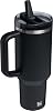 Vaso STANLEY Quencher ProTour con popote abatible, 40 oz, Black | Popote y asa integrados | Compatible con portavasos para viaje | Vaso de acero inoxidable aislado a prueba de fugas | Libre de BPA Acero inoxidable 6
