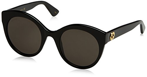 Gucci Women's Gucci Round Black Ladies Sunglasses - Gg0028s-001 Mm Sunglasses