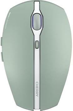 Cherry GENTIX BT Wireless Bluetooth Mouse, Multi-Device Function for up to 3 Devices, Switchable Resolution 1000/2000 DPI, 7 Buttons and Scroll Wheel, Battery Operated, Black Agave Green
