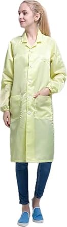 ESD Anti-static Gown Unisex Button Lapel Coat EPA Jacket Uniform for Static Control All ESD Clean Room Areas