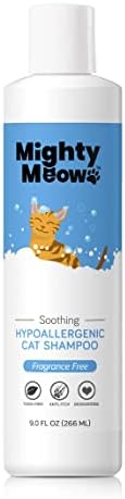 Mighty Meow All-Natural, Soothing Cat Shampoo, Fragrance Free, 9 Fluid Ounces