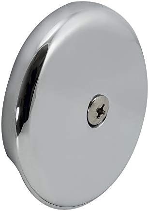 EZ -FLO One-Hole Overflow Face Plate with Brass Screw, Chrome, 35247