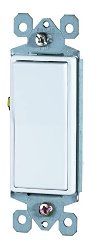 Faith 3-Way Decorator Paddle Wall Light Switch, 15A 120/277V, On/Off Rocker, White #TOP22