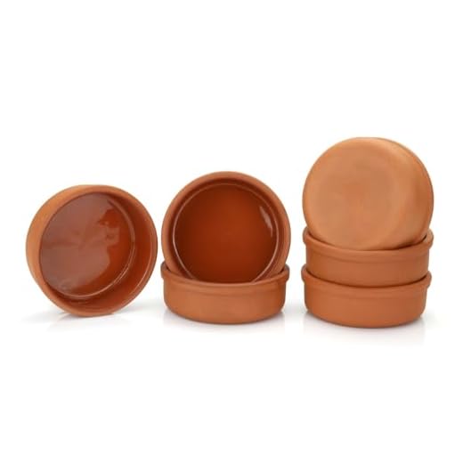 Clay Cooking Pots, 4.5" Terra Cotta, Clay Pots For Cooking - Rustic Clay Pan - Terra Cotta Hitit Dish – Turkish, Indian, Spanish, Mexican Cazuela Dishware/Cookware - Vintage Cooking Pot (6 Pack)