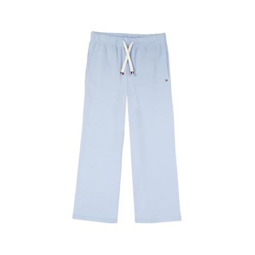 Image of Tommy Hilfiger Girls' Fleece Wide Leg Bottom Jogger Sweatpants with Drawstring & Functional Side Pockets