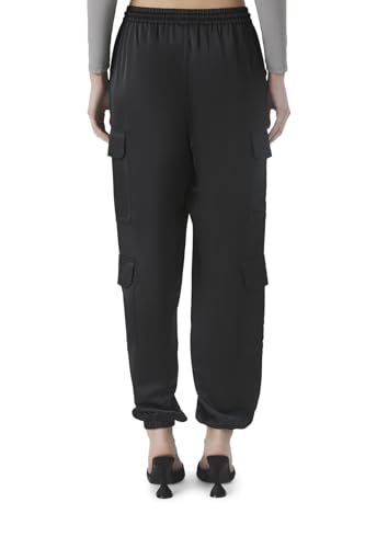 Forever 21 Women's Satin Mid-Rise Cargo Pants4