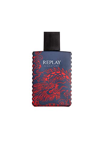 Image of Replay Signature Red Dragon Eau de Toilette for Men 100ml | Imported Luxury Men's Perfume | Fresh Spicy Woody Fragrance with Pink Pepper, Geranium, Vetiver & White Wood | Daily Wear & Party Perfume