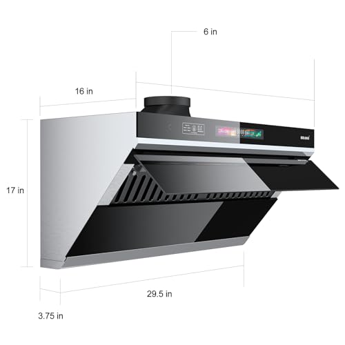 Under Cabinet Range Hood 30 inch,Range Hood 900 CFM with Voice/Gesture Sensing/Touch Control Panel,Unique Side-Draft Design for Under Cabinet Modern Kitchen Hood (30in)