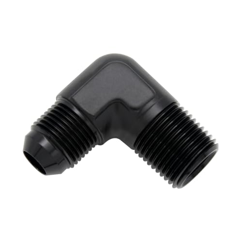 Codo de aluminio negro AN8 macho a 1/2 NPT para combustible 4