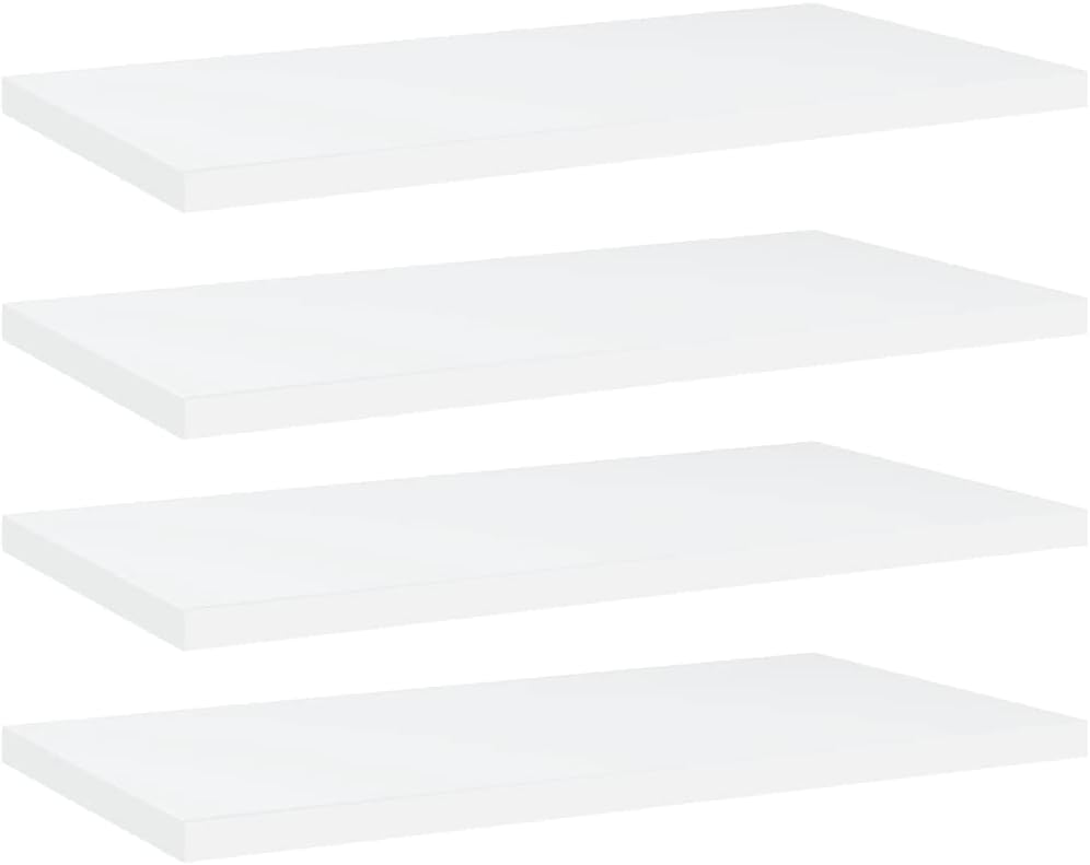 Set of 8 Bookshelf Boards Replacement Panels Storage Units Organizer Display Shelves, White 39.4"x3.9"x0.6" Engineered Wood
