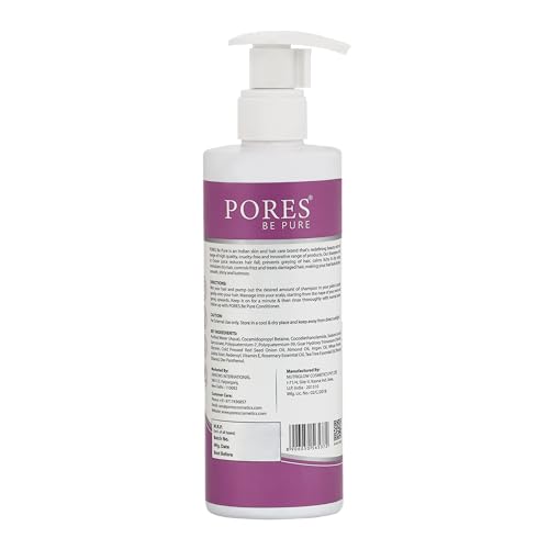 Image of PORES Be Pure Onion Shampoo with Redensyl | Cold Pressed Red Seed Onion Oil for Hair Fall Control, Dandruff & Hair Growth | Nourishing Shampoo for Dry, Damaged Hair | For Men & Women - 250 ml