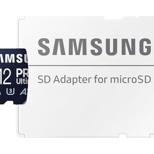 Samsung PRO Ultimate Tarjeta de Memoria MicroSD con Adaptador SD, 512 GB, 200 MB/s y 130 MB/s, UHS-I, C10, U3, V30, A2, 4K UHD, Apta para Smartphone, Tablet, GoPro, DJI Dron, Steam Deck (MB-MY512SA)