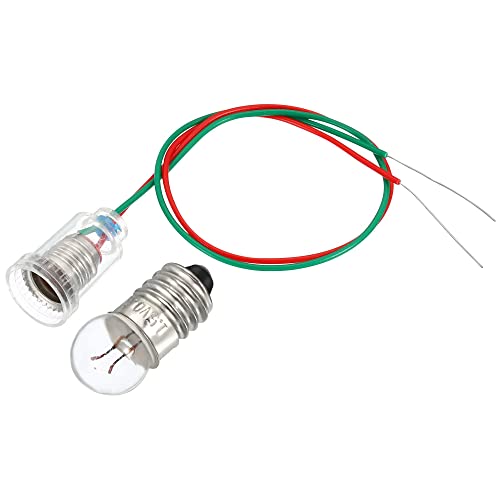 Image of sourcing map E10 Screw Base Miniature Bulbs 10 Pack 1.5V Warm Yellow Light Mini Lamps with 3 Pack Lamp Holders, 1 Set