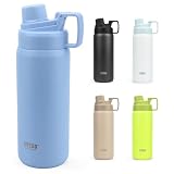 TYESO 水筒 750ml 真空断熱 ステンレスボトル 直飲み 広口 保冷 スポーツボトル 軽量 洗いやすい 漏れ防止 フタ一体型ハンドル 大人 子供 ジム アウトドア