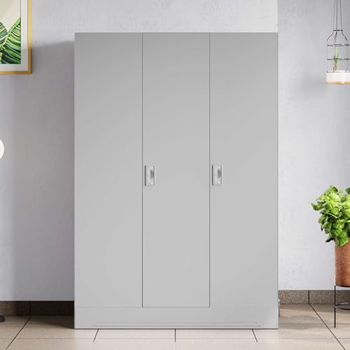 Image of Interio by Godrej Almirah Slimline 3-Door Steel Almirah, Cupboard for Clothes (Royal Ivory), 1-Year Warranty, 7 Shelves, 1 Locker