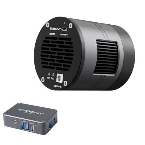 SVBONY Astrophotography Accessories Kit, SC571CC Telescope Camera with SV241 Power Adapter, Zero Amp-Glow IMX571 APS-C Cooled Camera and Compact USB Hub for Outdoor Deep Sky Astrophotography